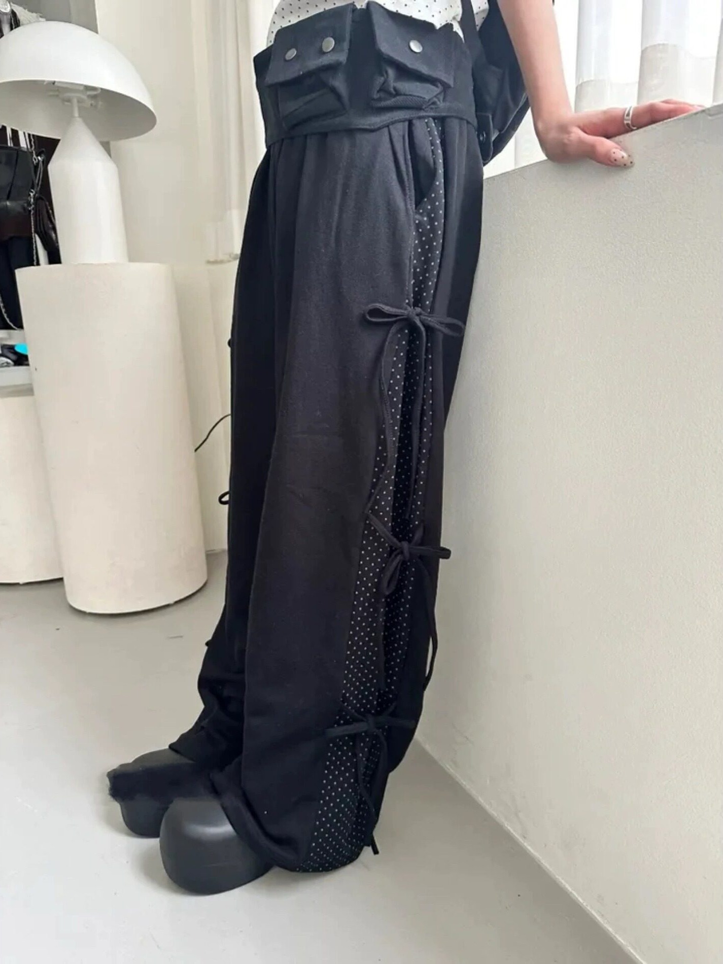 Korean Pants Lifestyle - Calças Casuais de Inverno com Cinto