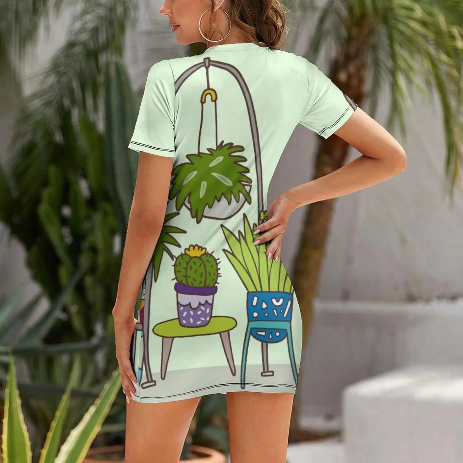 Vestido de manga curta com est - Korean Lifestyle Trends avaliação e preço